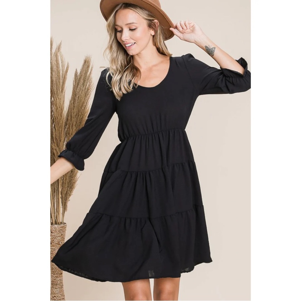 REB.inJ. 220 Elegant Black Tiered Dress